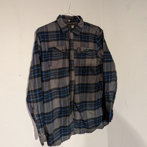 Men's "Ocean Current" Plaid Shirt Blue and Gray Size Medium